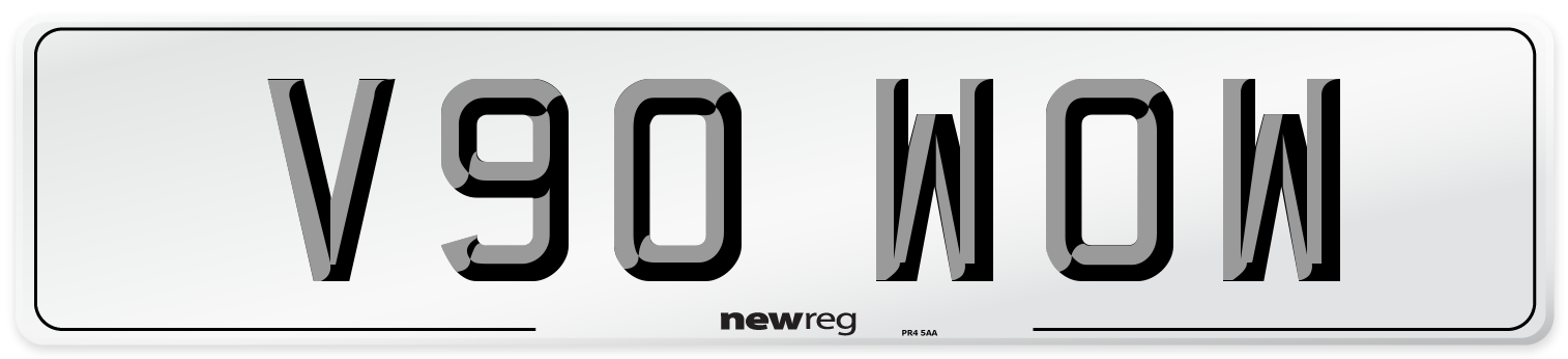 V90 WOW Front Number Plate
