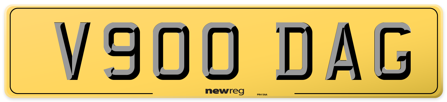 V900 DAG Rear Number Plate