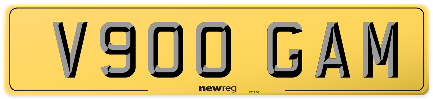V900 GAM Rear Number Plate