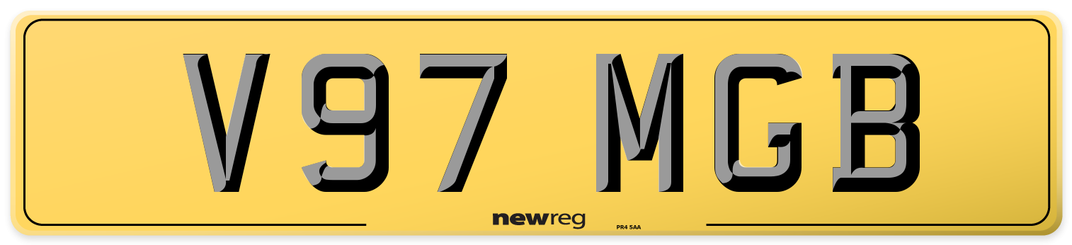 V97 MGB Rear Number Plate