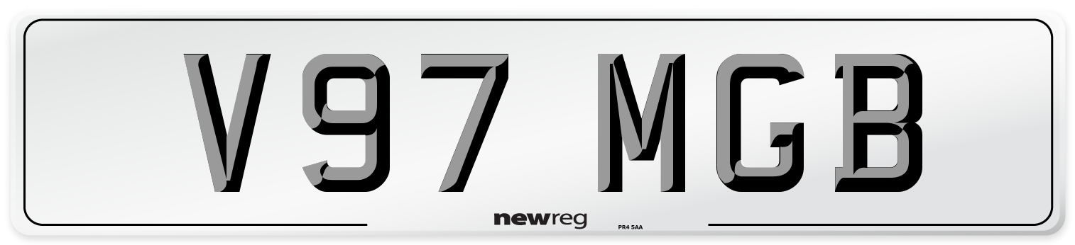 V97 MGB Front Number Plate