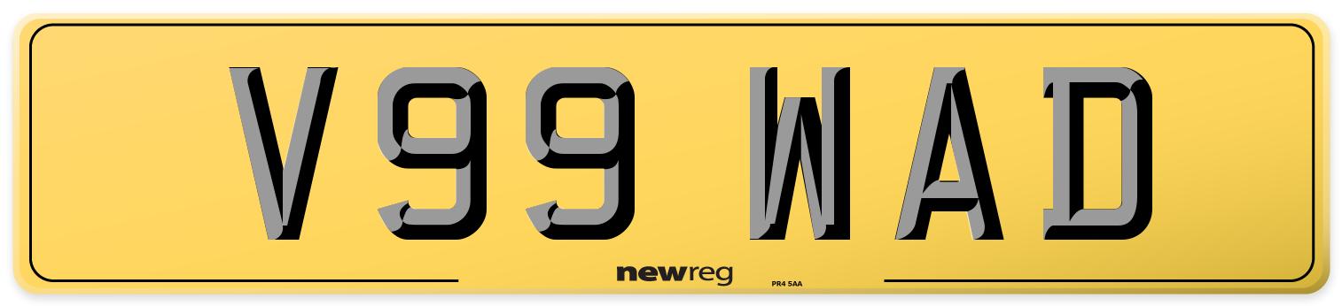 V99 WAD Rear Number Plate