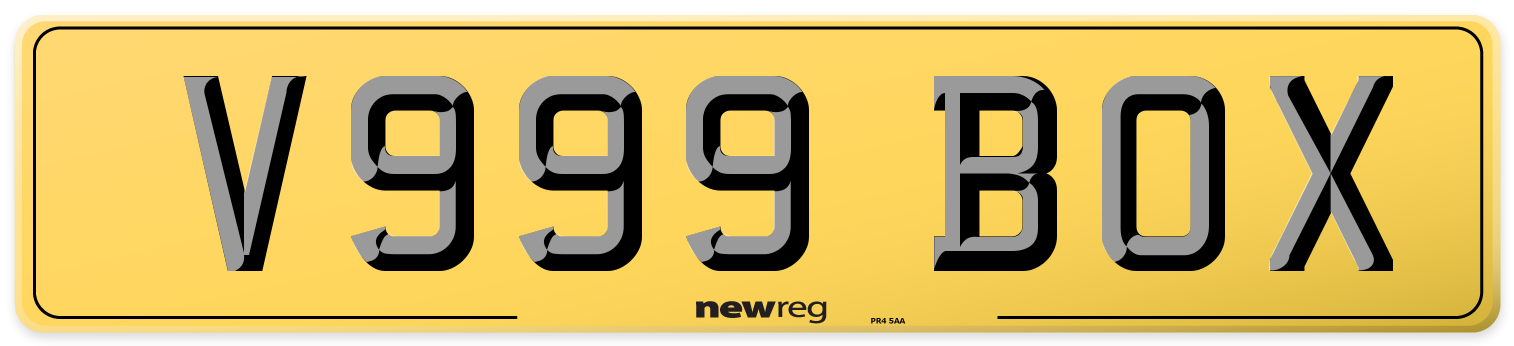 V999 BOX Rear Number Plate