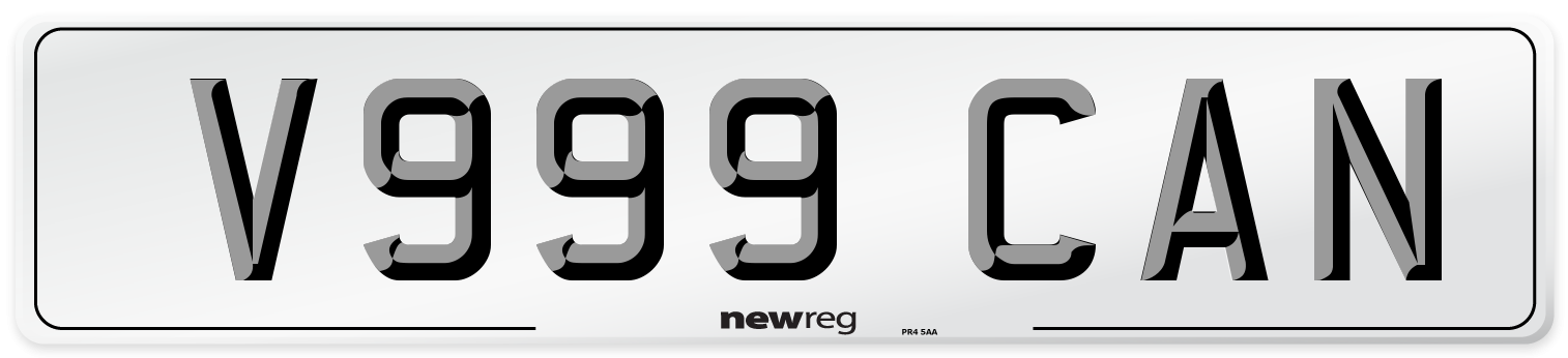 V999 CAN Front Number Plate
