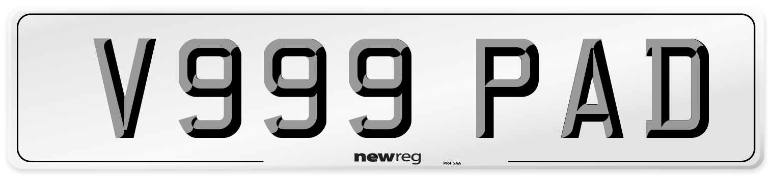 V999 PAD Front Number Plate