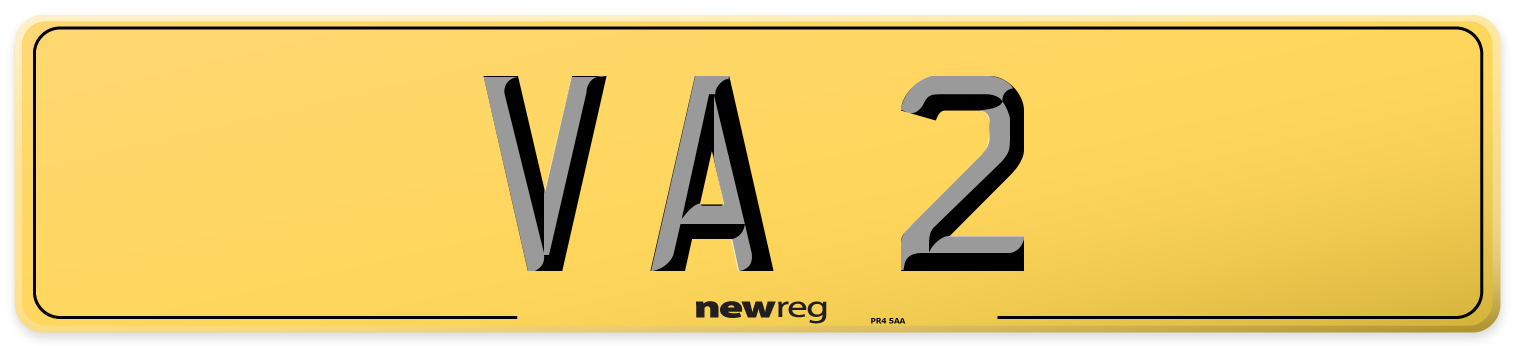 VA 2 Rear Number Plate