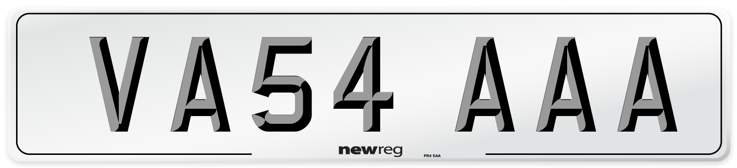 VA54 AAA Front Number Plate