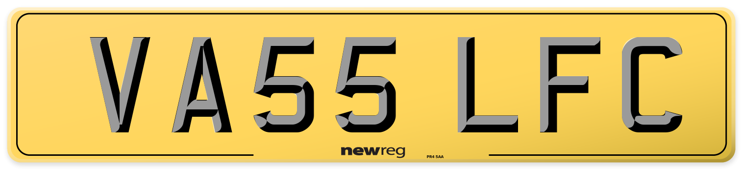 VA55 LFC Rear Number Plate