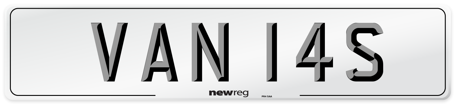 VAN 14S Front Number Plate