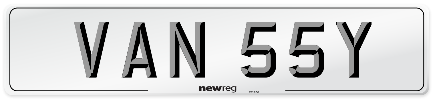 VAN 55Y Front Number Plate