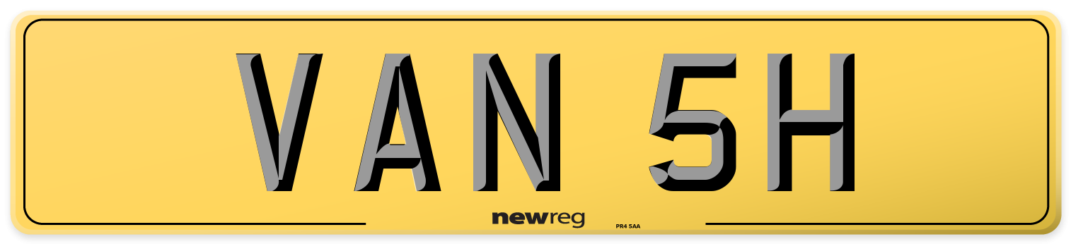 VAN 5H Rear Number Plate