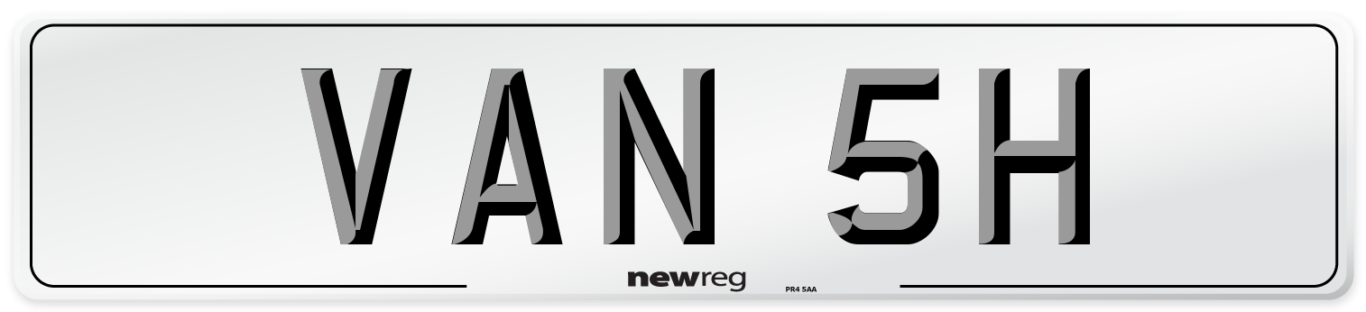 VAN 5H Front Number Plate
