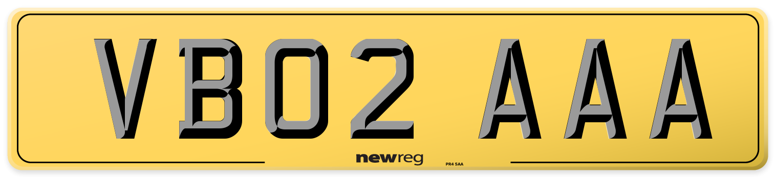 VB02 AAA Rear Number Plate