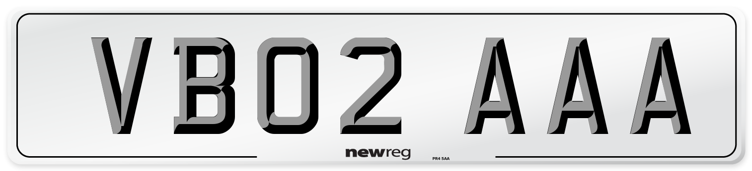 VB02 AAA Front Number Plate