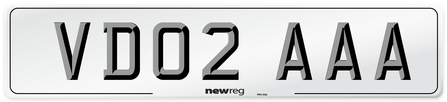 VD02 AAA Front Number Plate