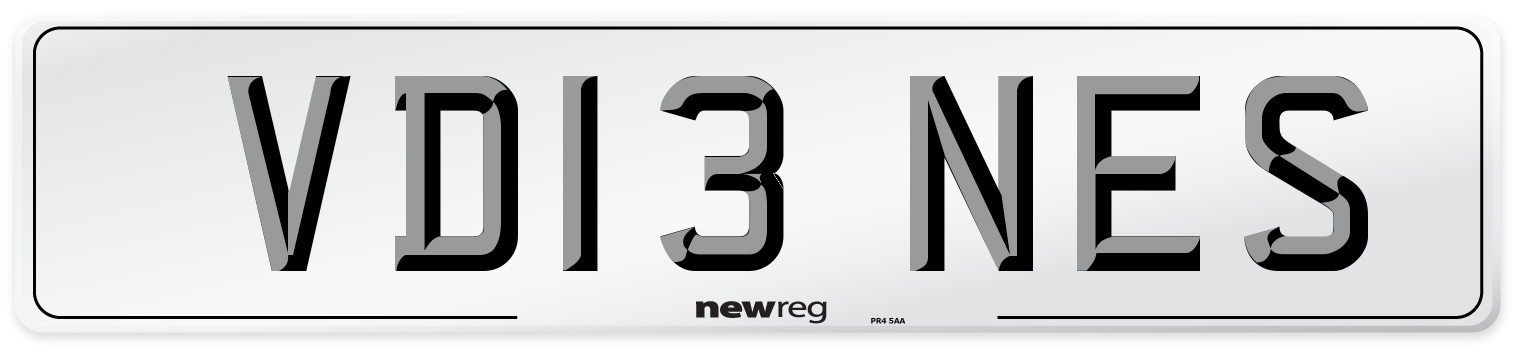 VD13 NES Front Number Plate