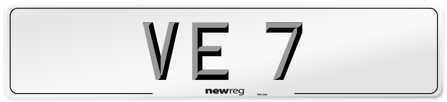 VE 7 Front Number Plate