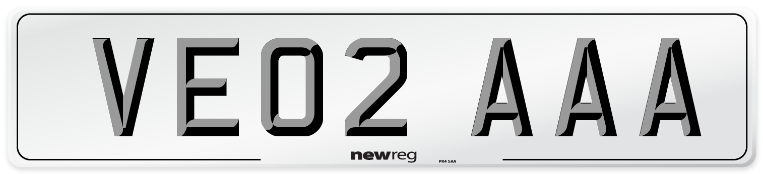 VE02 AAA Front Number Plate