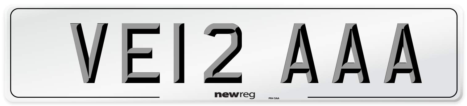 VE12 AAA Front Number Plate