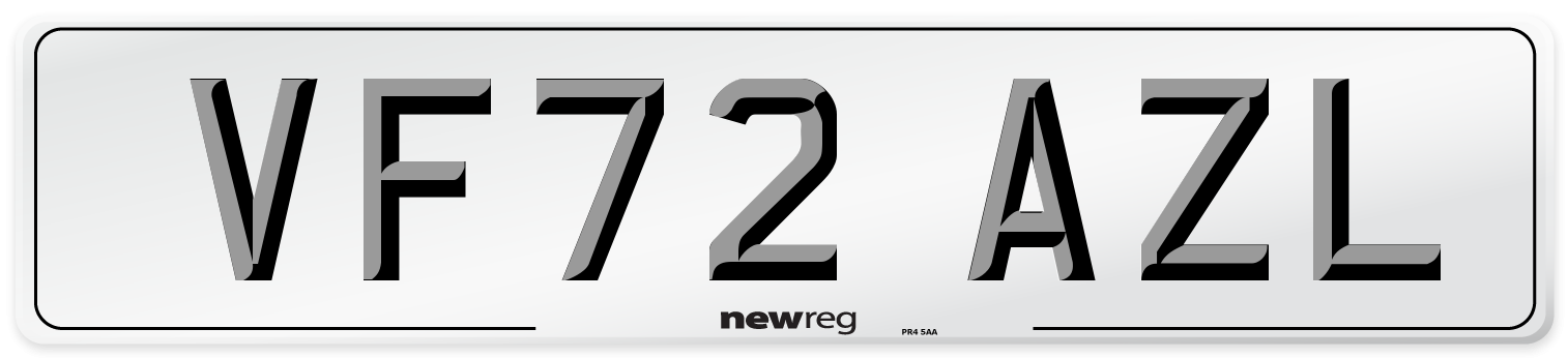 VF72 AZL Front Number Plate