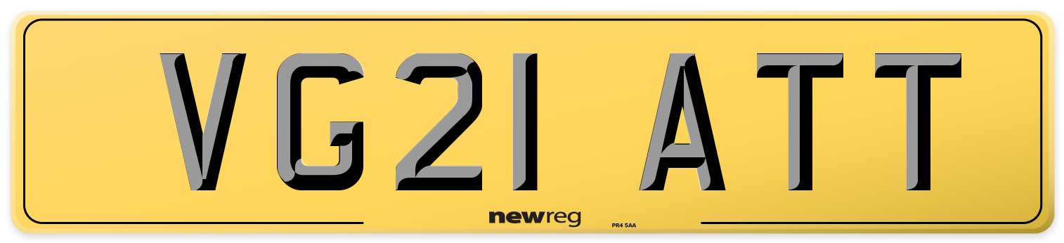 VG21 ATT Rear Number Plate