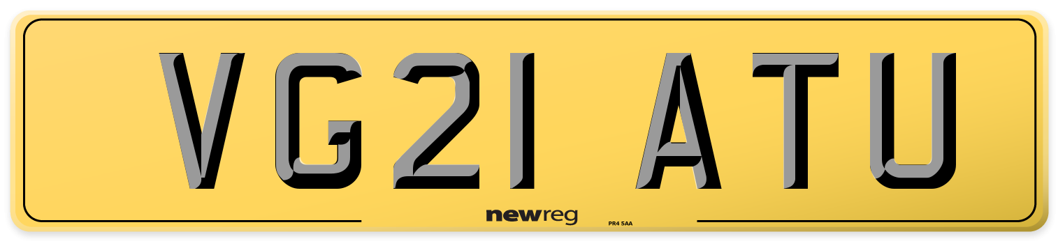 VG21 ATU Rear Number Plate