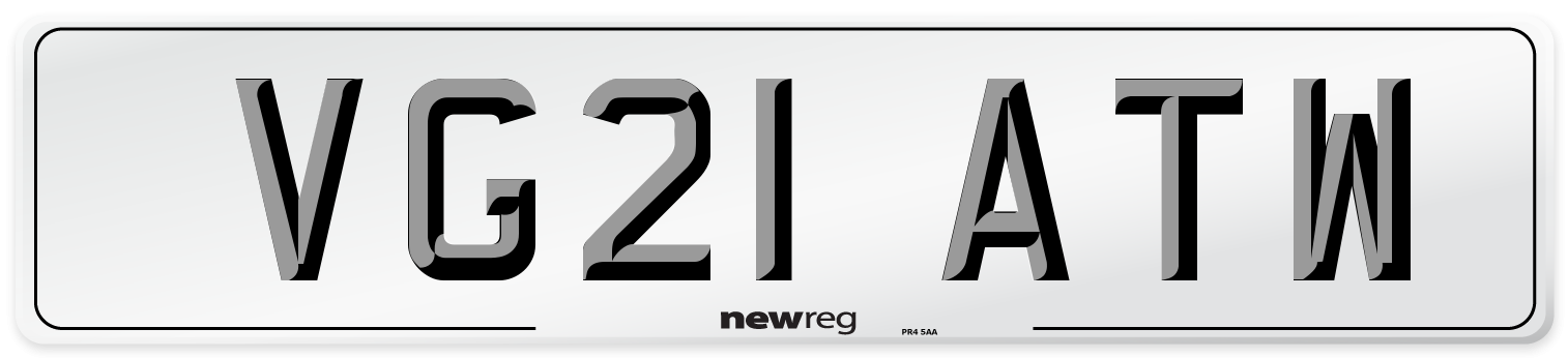 VG21 ATW Front Number Plate