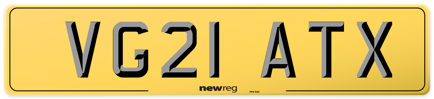 VG21 ATX Rear Number Plate