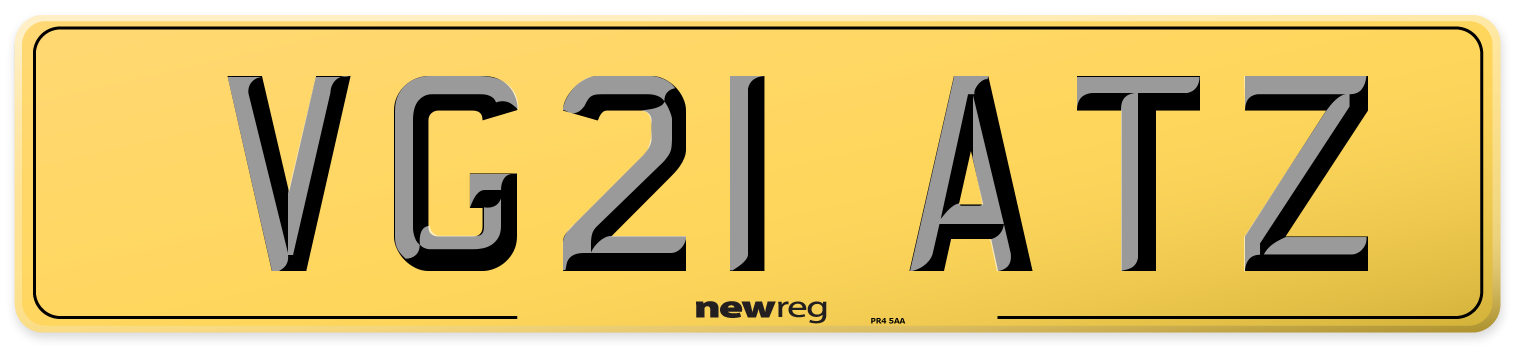 VG21 ATZ Rear Number Plate