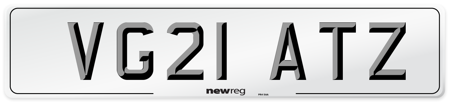 VG21 ATZ Front Number Plate