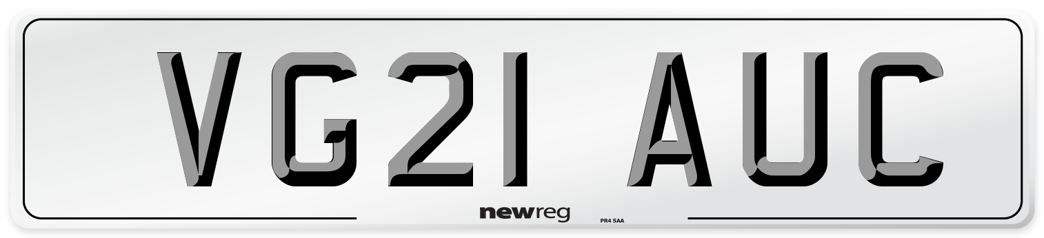 VG21 AUC Front Number Plate