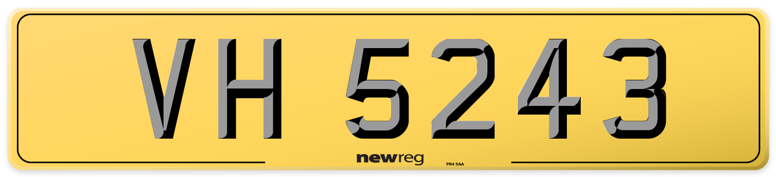 VH 5243 Rear Number Plate