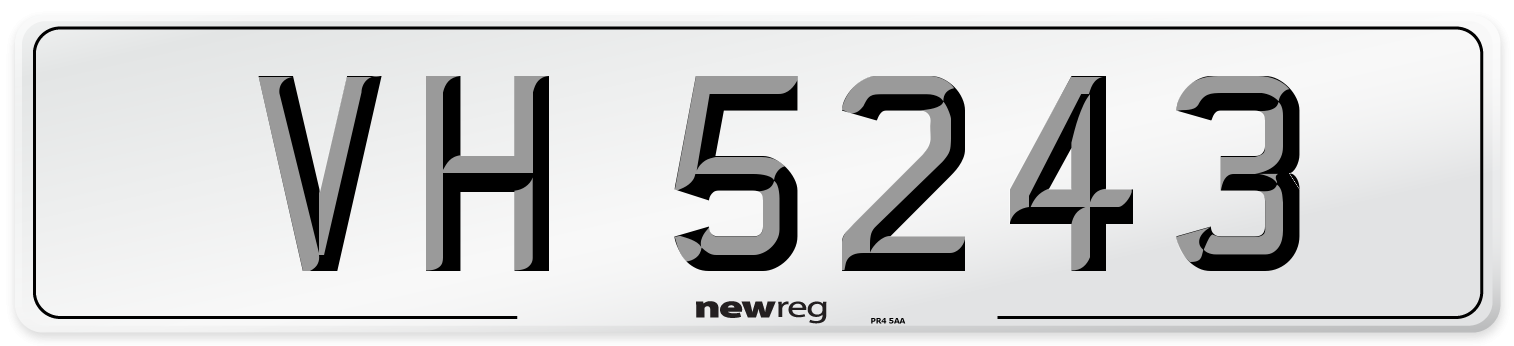 VH 5243 Front Number Plate