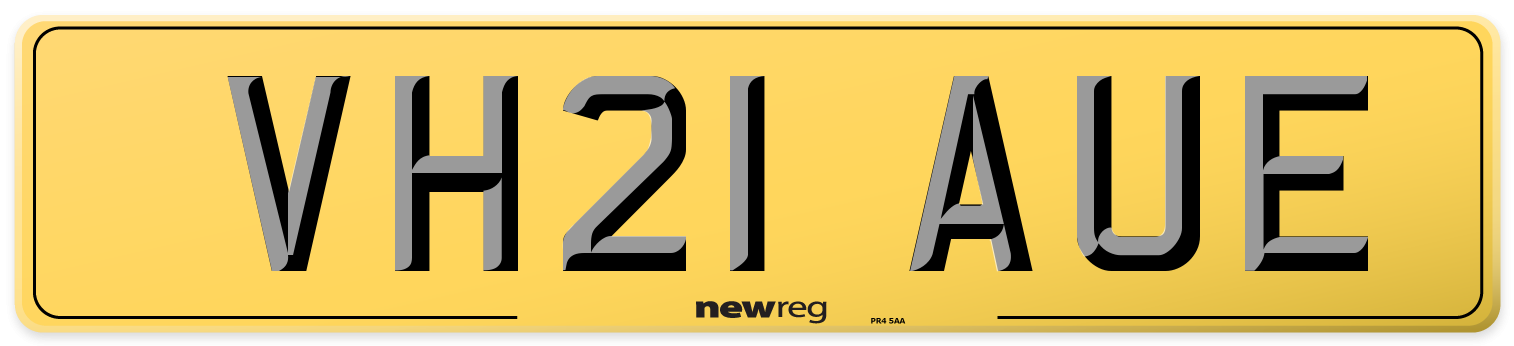 VH21 AUE Rear Number Plate