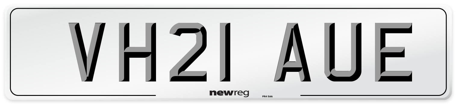 VH21 AUE Front Number Plate