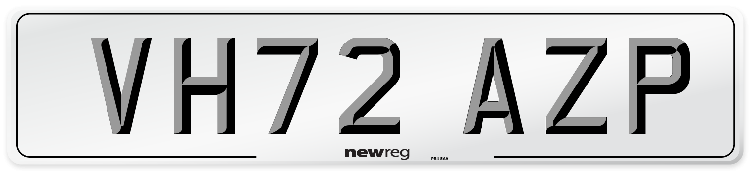 VH72 AZP Front Number Plate