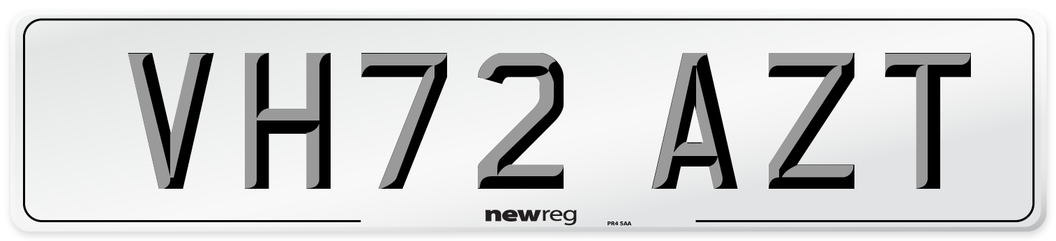 VH72 AZT Front Number Plate
