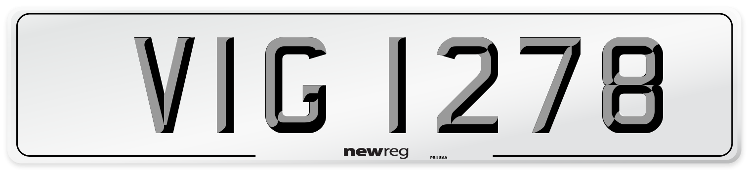VIG 1278 Front Number Plate