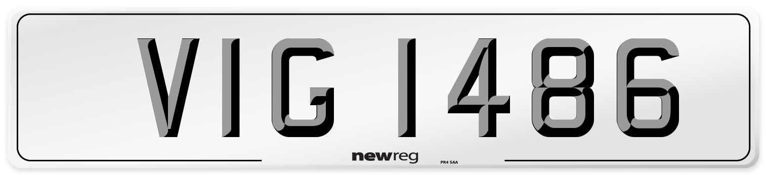 VIG 1486 Front Number Plate