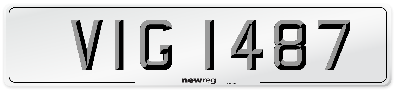 VIG 1487 Front Number Plate