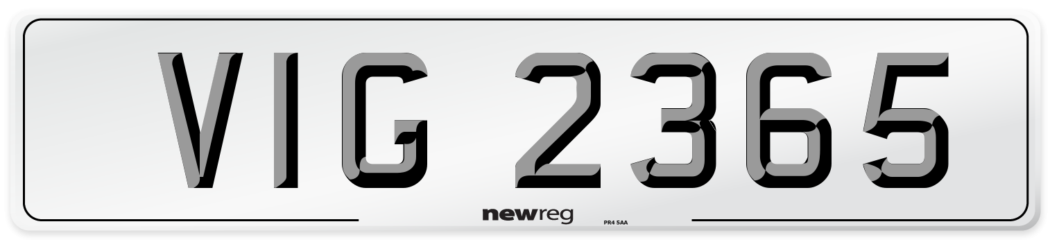 VIG 2365 Front Number Plate