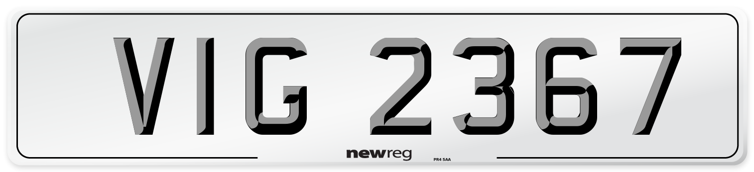 VIG 2367 Front Number Plate