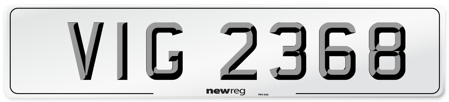 VIG 2368 Front Number Plate