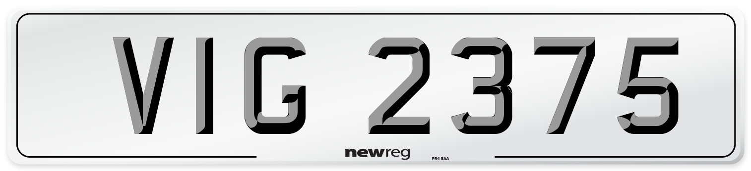 VIG 2375 Front Number Plate