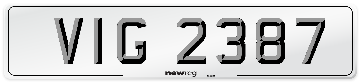 VIG 2387 Front Number Plate