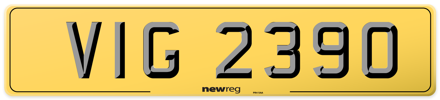 VIG 2390 Rear Number Plate
