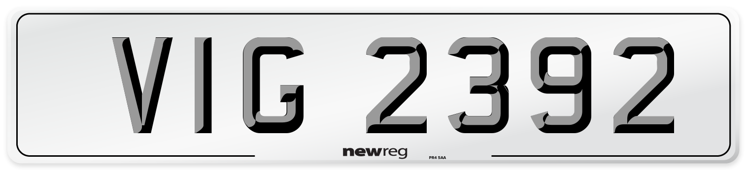 VIG 2392 Front Number Plate