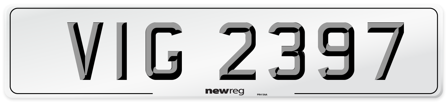 VIG 2397 Front Number Plate