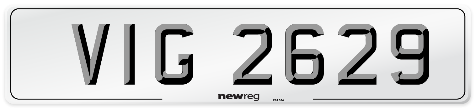 VIG 2629 Front Number Plate
