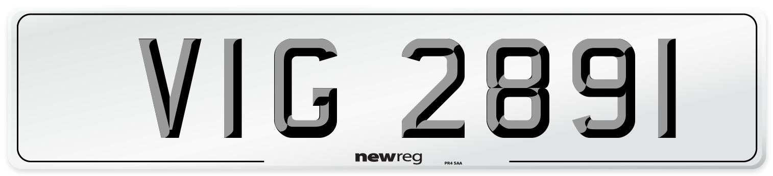VIG 2891 Front Number Plate